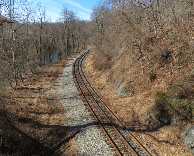 Train tracks from above