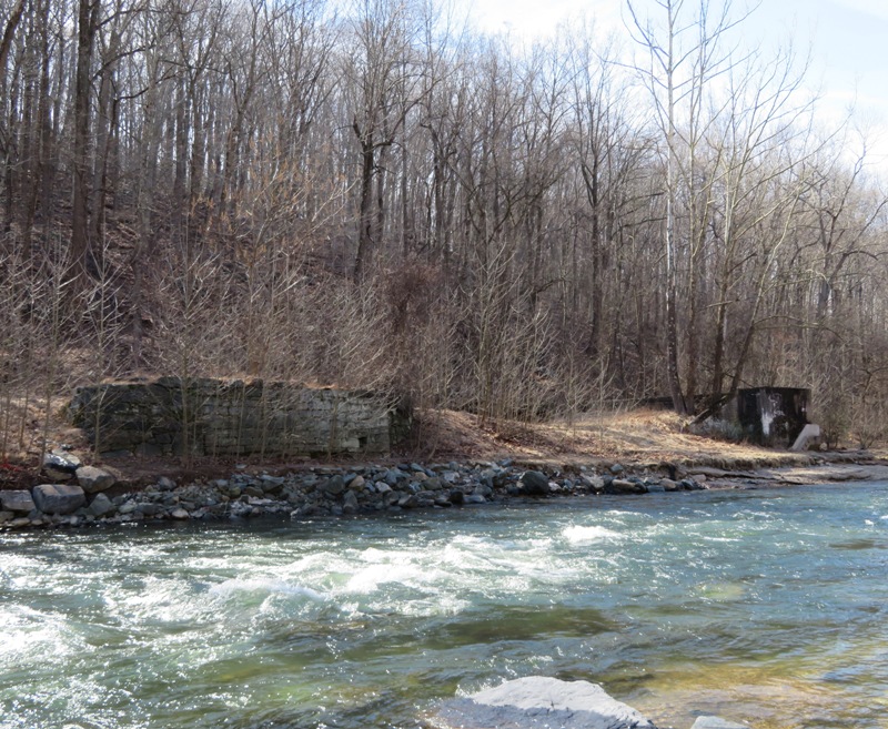 Whitewater with ruins on the other side