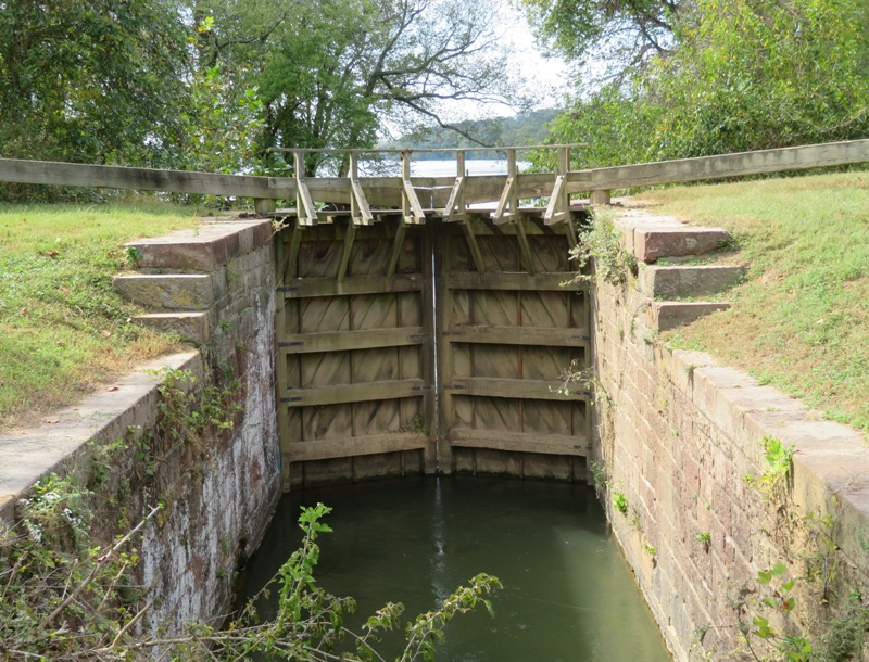 The gates of Lock 23 from the canal side