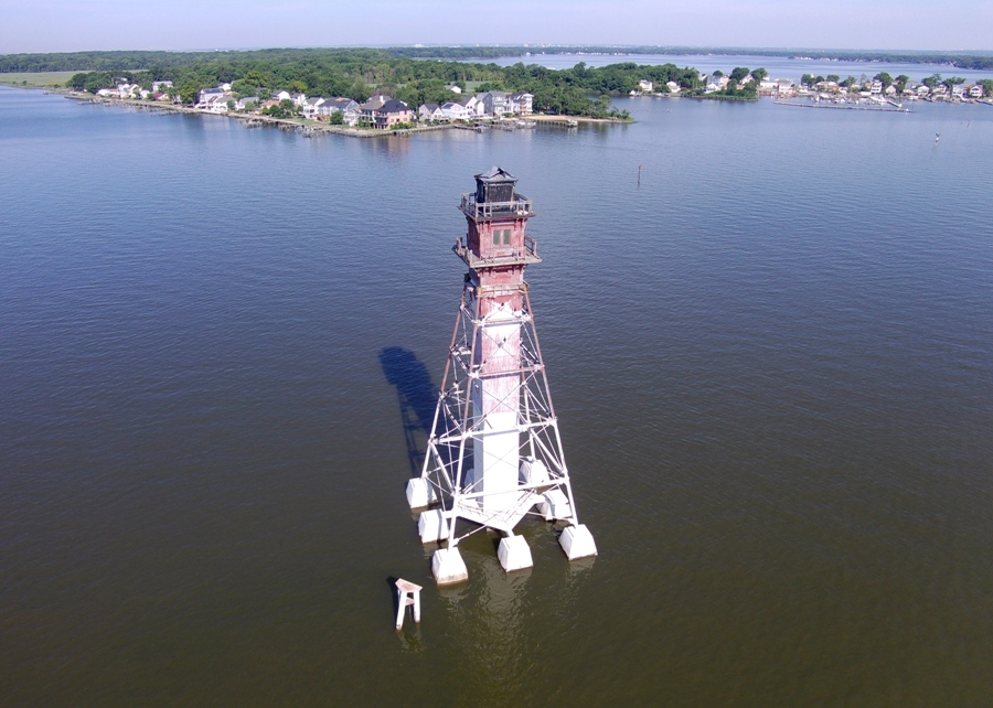 A more downward view of Craighill Channel Lower Range Rear Lighthouse