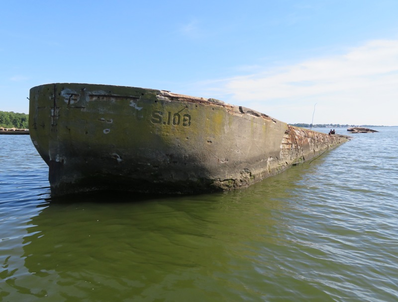 Southernmost ship showing concrete stamping