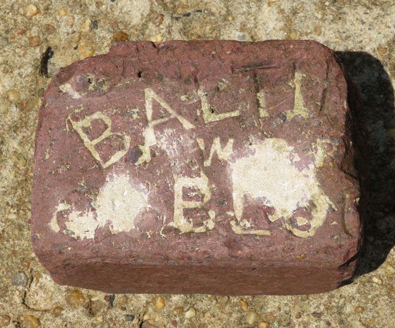 Single brick from the Baltimore Brick Company