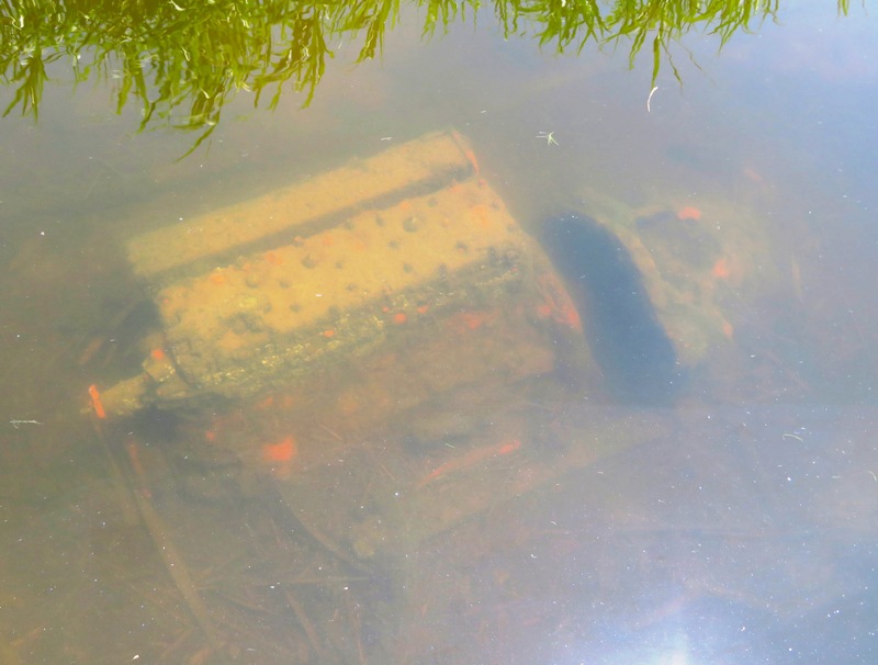 Boat engine under water