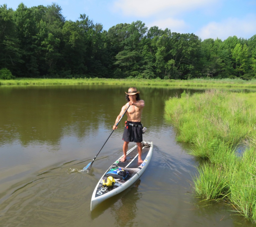 Me on SUP paddling on Deep Cove Creek