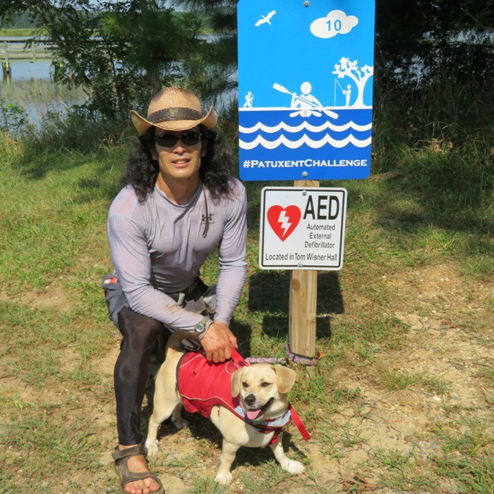 Daphne and I in front of Patuxent Challenge sign #10