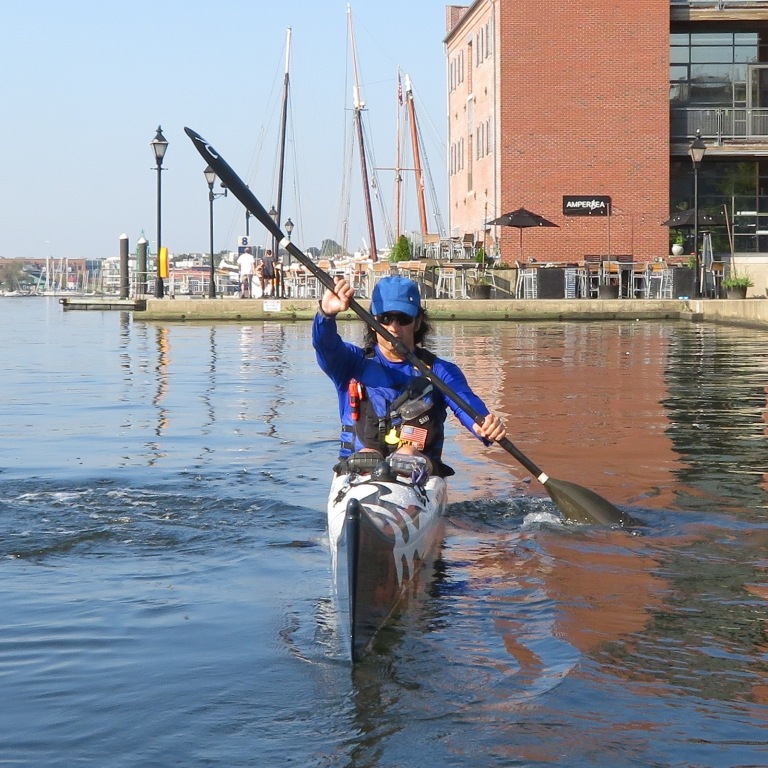 Me on my skinny surf ski
