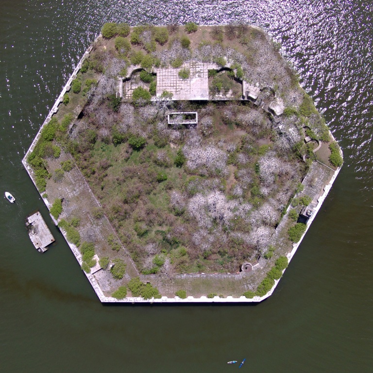 Looking straight down at Fort Carroll