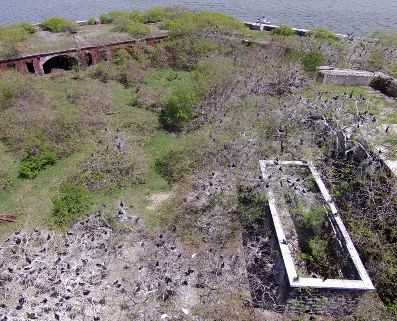 Drone view from inside fort