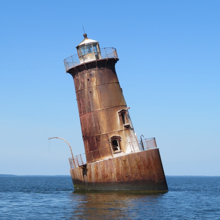 Lighthouse at greatest tilt