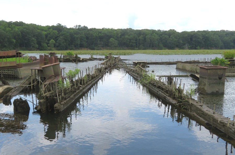 View between two barges