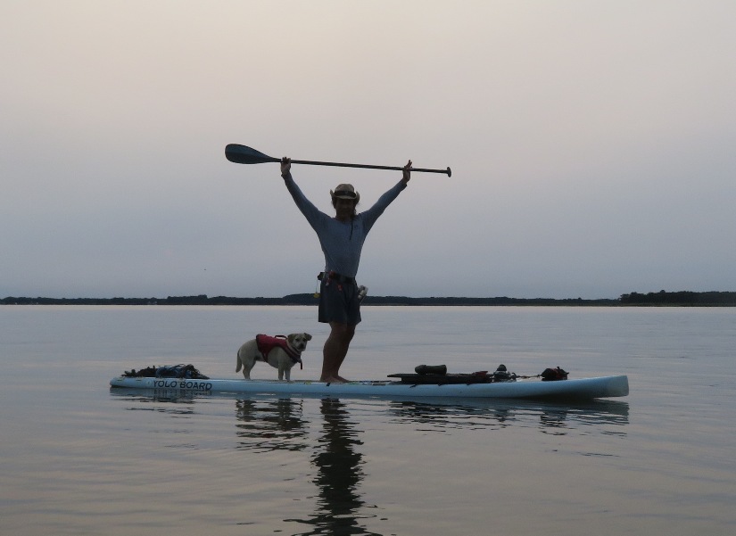 Daphne and I on SUP with no visible sun behind