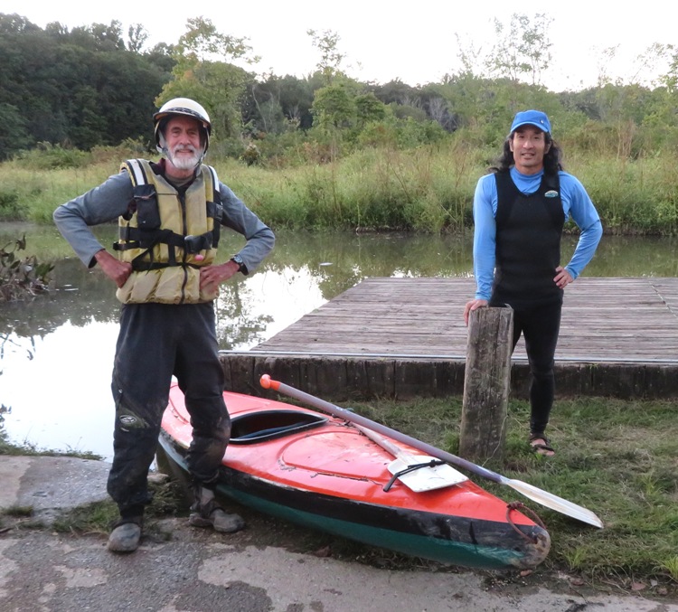 Ed Gertler and I standing on shore