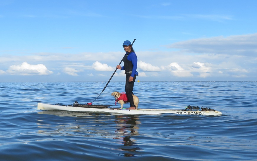 Daphne and I on a fairly calm Chesapeake Bay