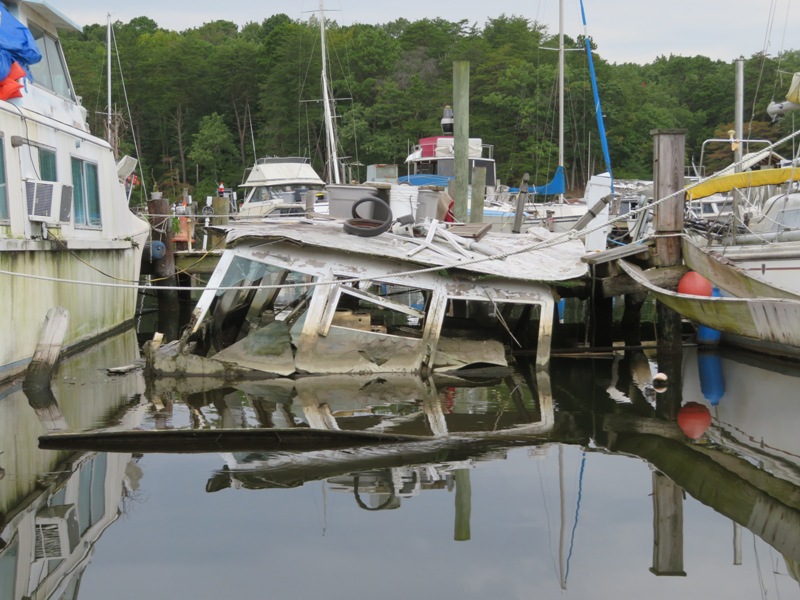 Mostly submerged wreck