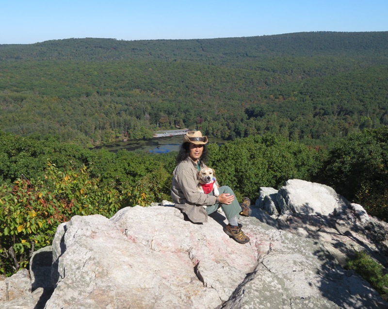 Daphne and I with Laurel Lake behind