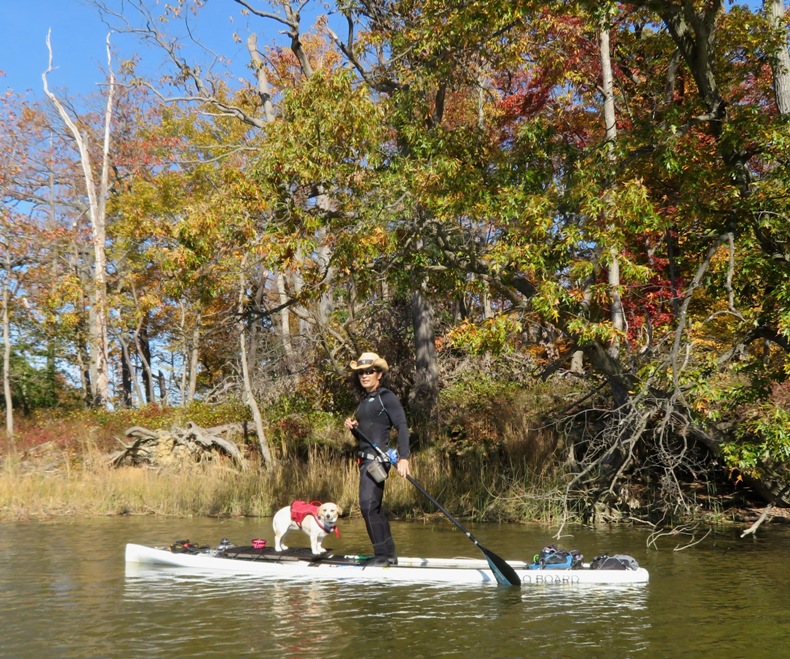 Daphne and me standing on SUP