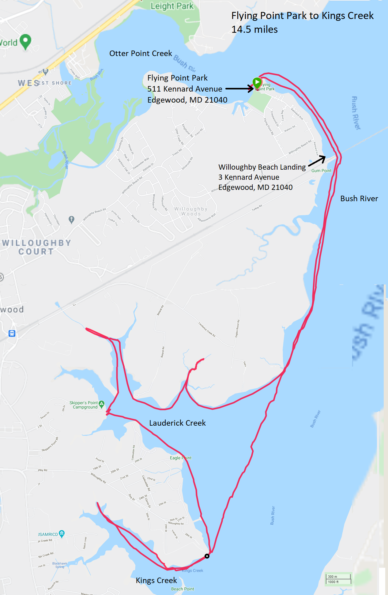 Map of our route