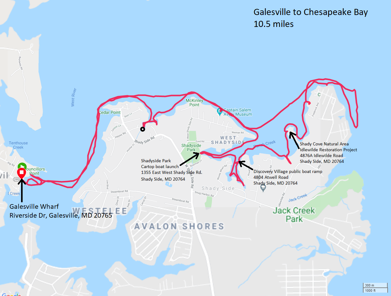 Map of our route