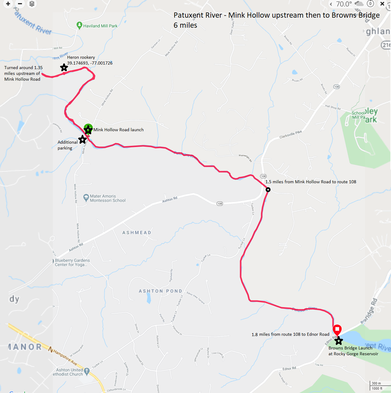Map of our route