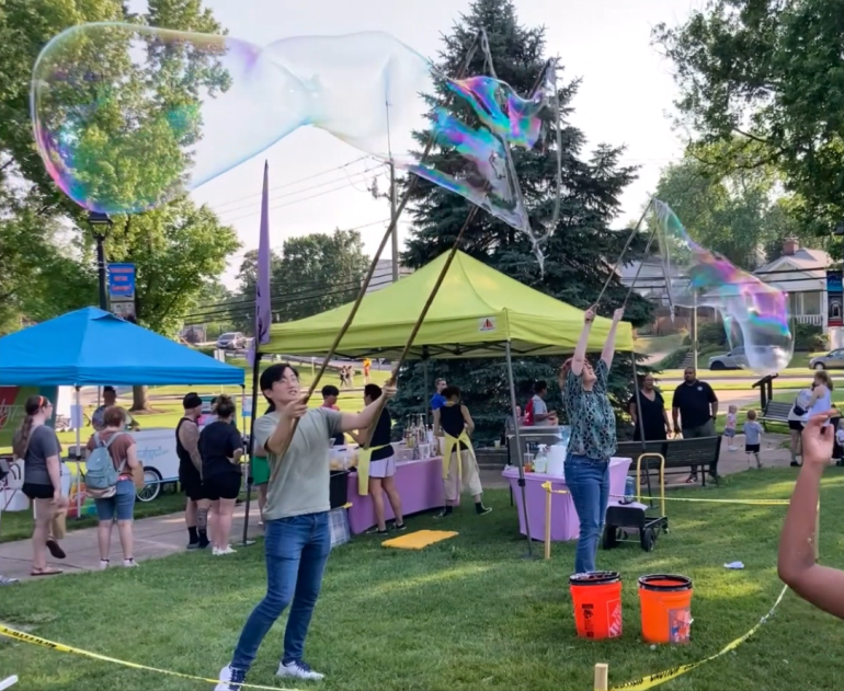 Making bubbles for kids