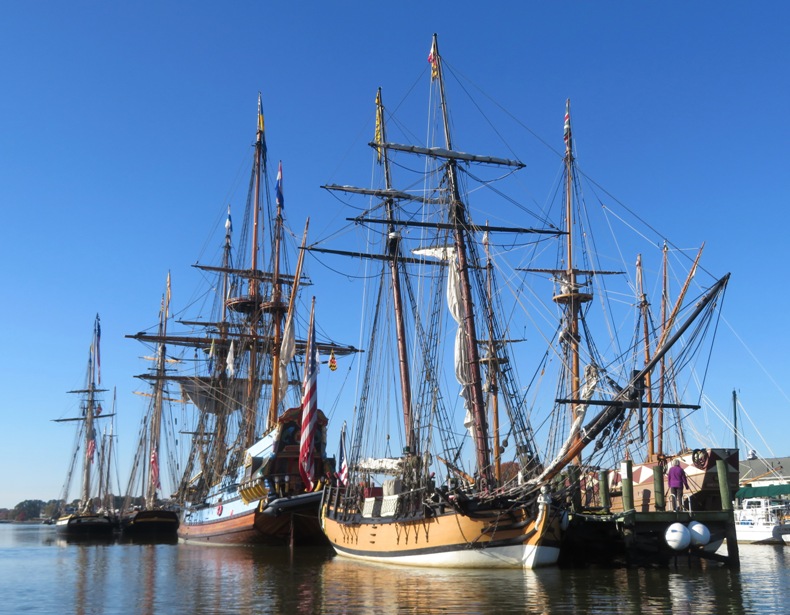 Front starboard of Sultana with Kalmar Nyckel in back