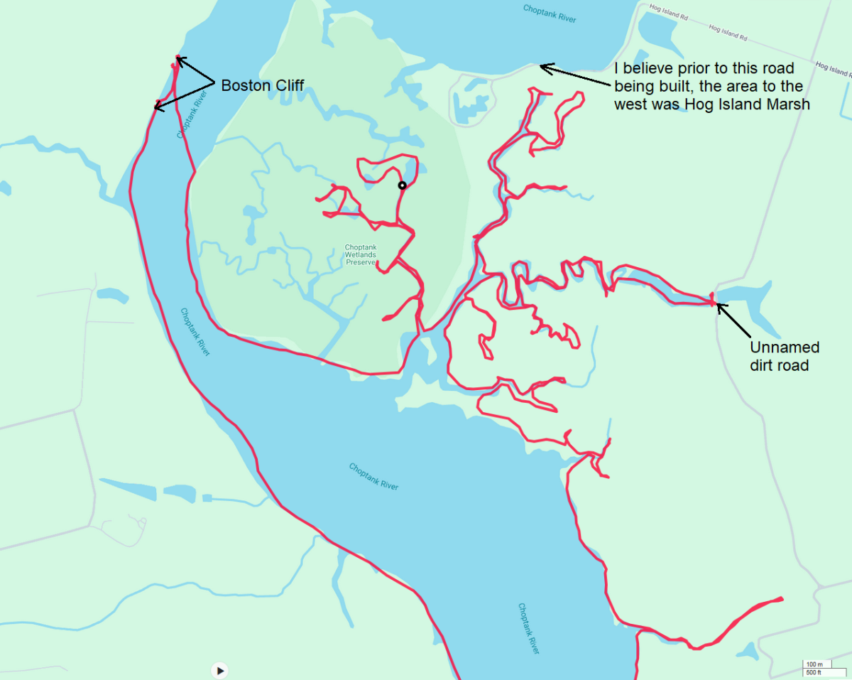 Zoomed in of northern section of my route, where I did the most exploring