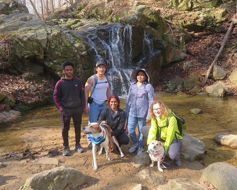 All of us in front of Cascade Falls
