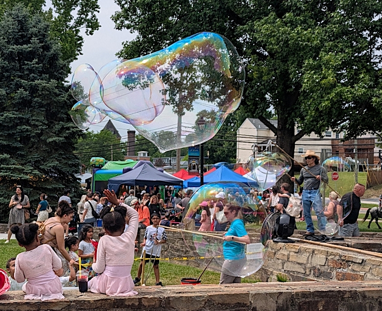 Different angle of me making bubbles with the Savage Fest crowd